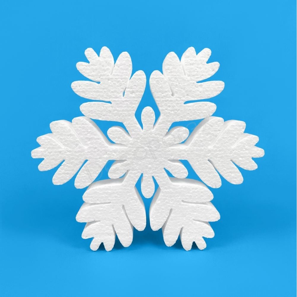 Copo de nieve modelo escarchado de poliestireno para decorar