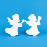 Pack of 2 polystyrene Christmas angels 14 cm | Crafts