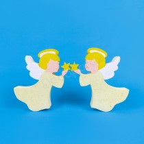 2 Weihnachtsengel aus Styropor 14 cm | Weihnachtsbasteln