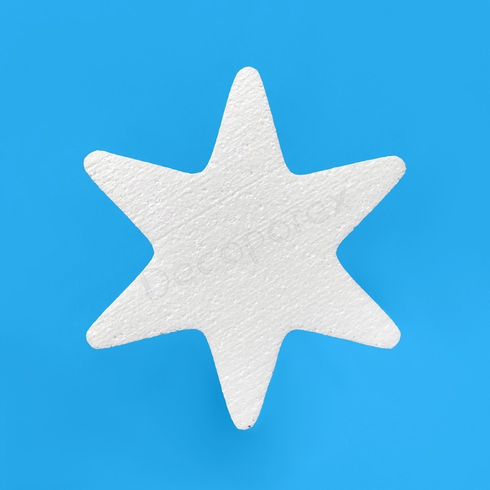 6-pointed star polystyrene decoration