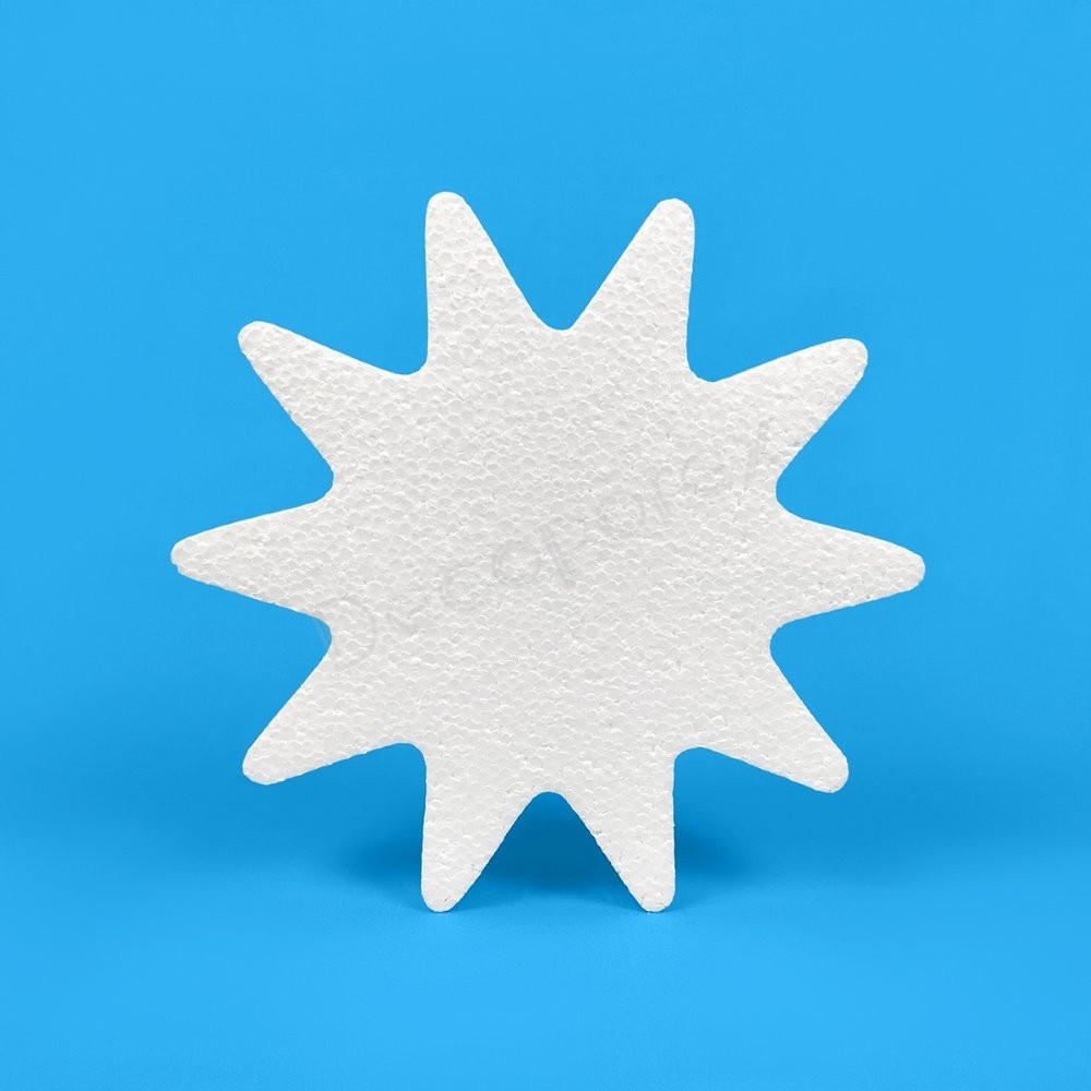 10-pointed star polystyrene decoration