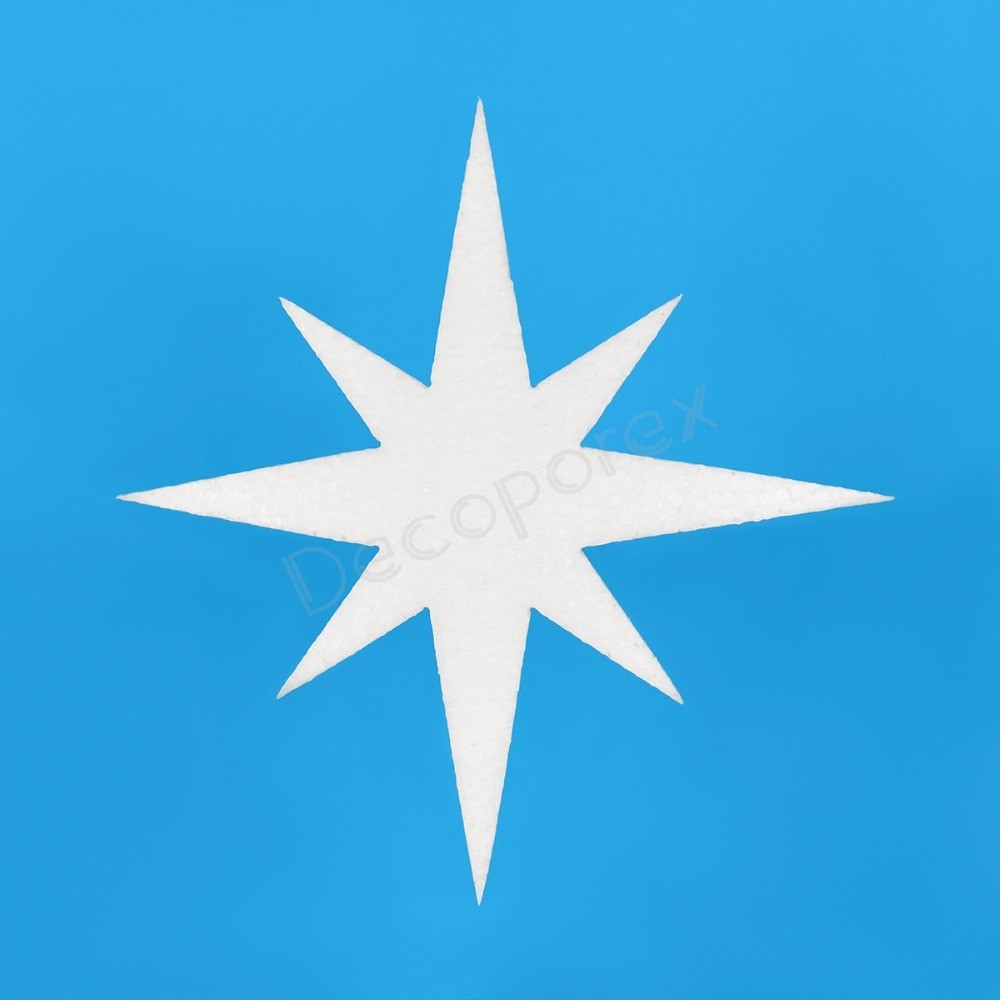 Luminous star polystyrene decoration