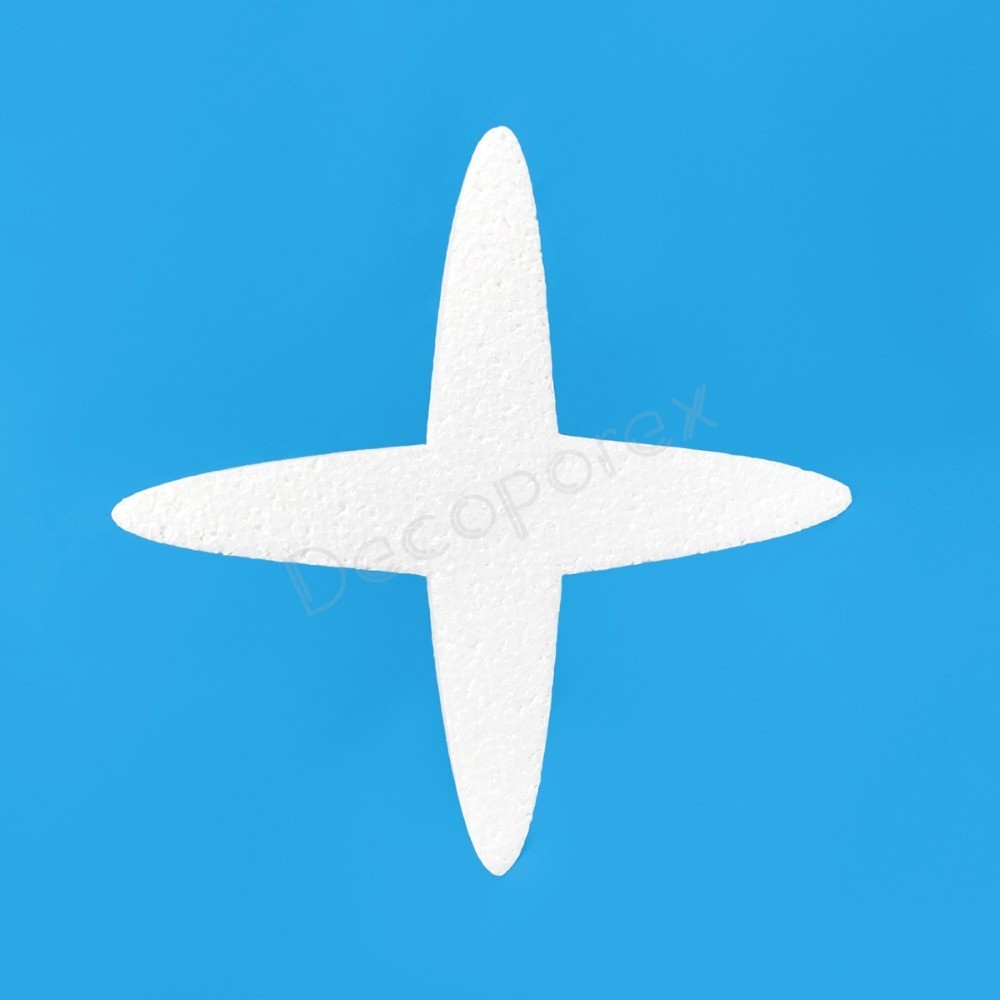 Graphic star polystyrene decoration