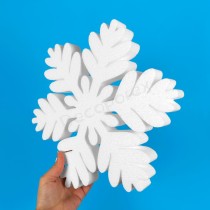 Copo de nieve modelo escarchado de poliestireno para decorar