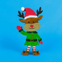 Renne lutin de Noël en polystyrène à décorer