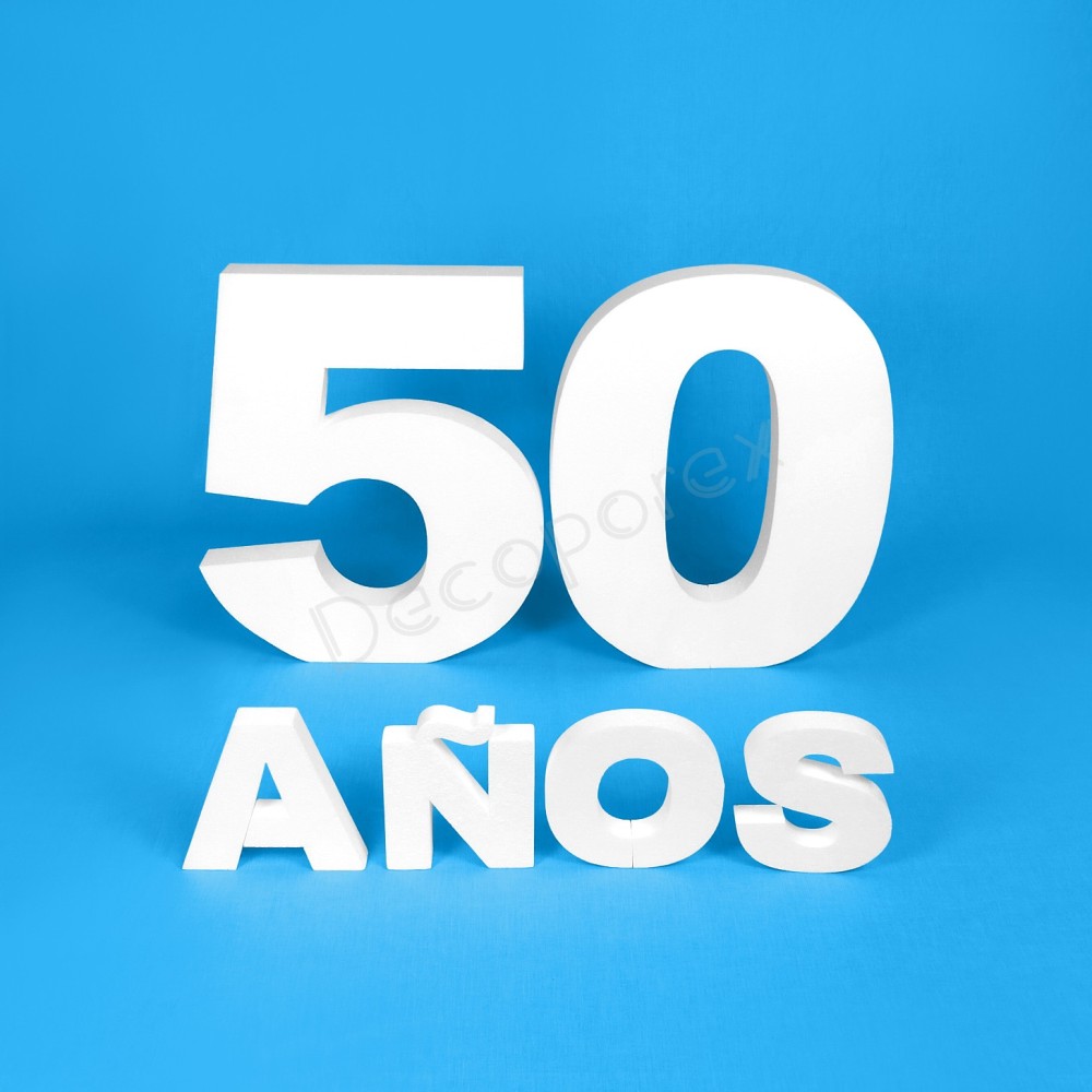 Set numeri 60 cm + lettere "ANNI" – Polistirolo bianco