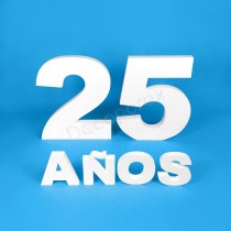 Pack números 60 cm + letras "AÑOS" – Porexpán