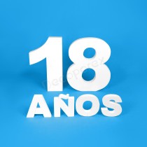 Pack números 60 cm + letras "AÑOS" – Porexpán