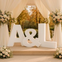 1 Meter Giant Letters Arial – Custom Polystyrene Initials for Weddings and Events