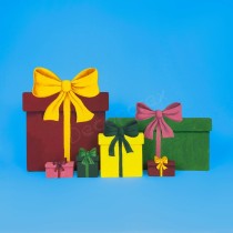 Figura di pacco regalo quadrato in polistirene da decorare