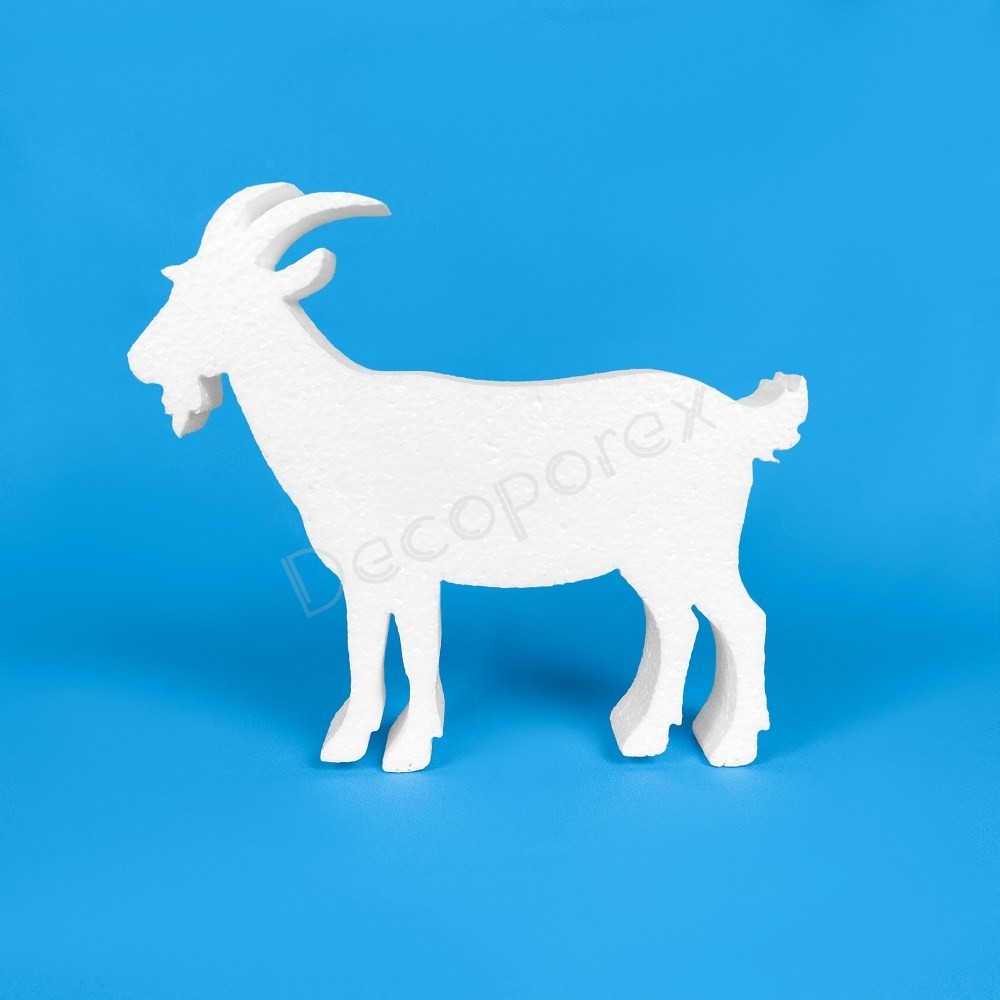 Polystyrene goat for decorating