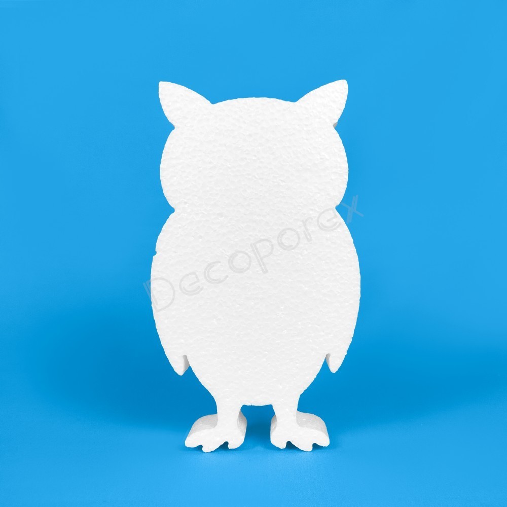 Polystyrene owl for decorating