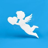 Flying angel with heart polystyrene Valentine decoration