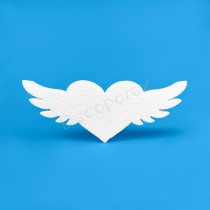 Winged heart in polystyrene