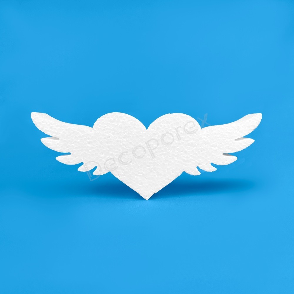 Winged heart in polystyrene