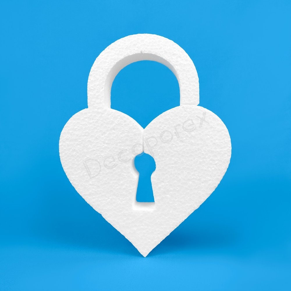 Heart-shaped lock in polystyrene