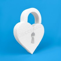 Heart-shaped lock in polystyrene