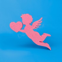 Flying angel with heart polystyrene Valentine decoration