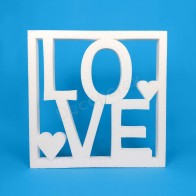 Marco "Love" de poliestireno – Decoración para boda y San Valentín