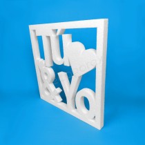 "Tú & Yo" de poliestireno – Decoración para bodas y San Valentín