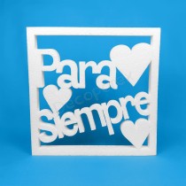 Cadre "Para Siempre" en polystyrène – Déco mariage et Saint-Valentin