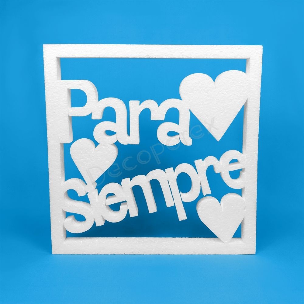 Marco "Para Siempre" de poliestireno – Decoración romántica para bodas