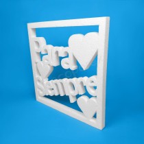 Marco "Para Siempre" de poliestireno – Decoración romántica para bodas