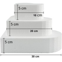 Polystyrene Cake Bases – 3 or 4 Tiers, Various Shapes