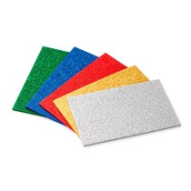 Goma EVA con purpurina dorada 20 × 30 cm | Manualidades