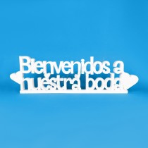 Letrero "Bienvenidos a nuestra boda" – 80×23,5 cm