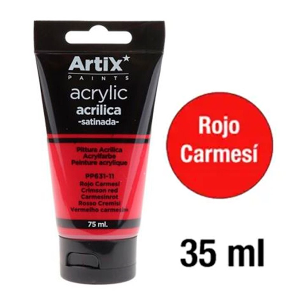 Rojo Carmesí – Pintura acrílica satinada 75 ml para poliestireno