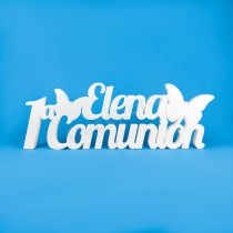 1ª Comunione nome personalizzato polistirolo farfalle