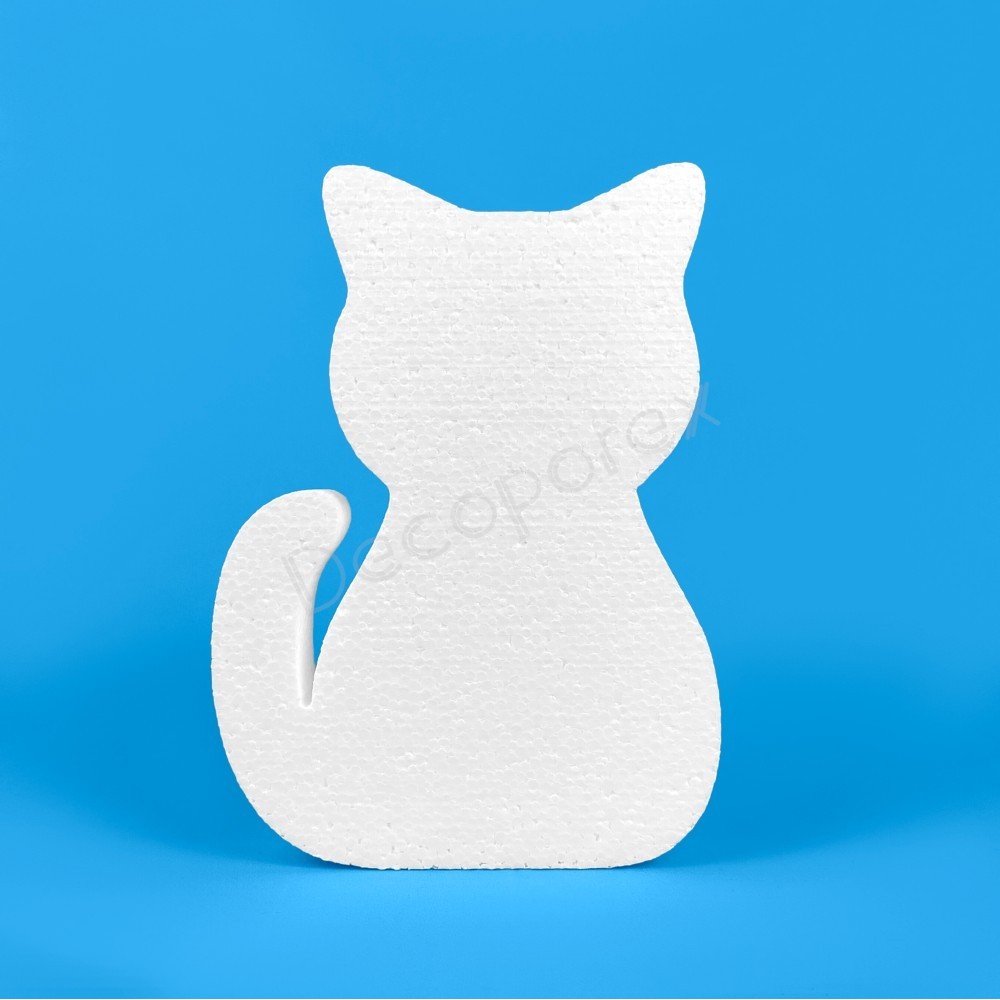 Polystyrene cat shape for crafts and decoration