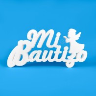 Letrero Mi Bautizo Con Angelito 40cm x 25cm - 0737