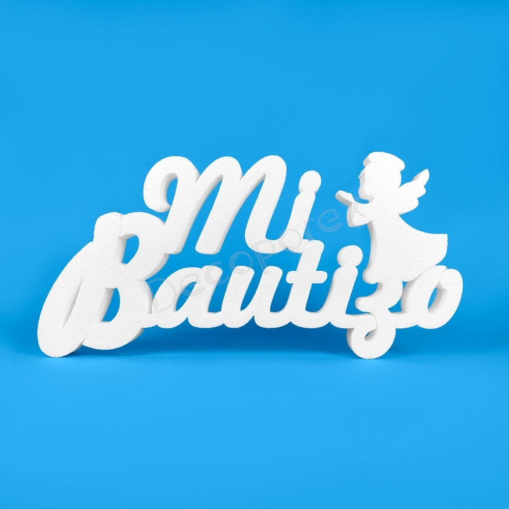 Letrero Mi Bautizo Con Angelito 40cm x 25cm - 0737