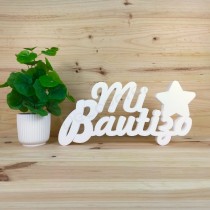 Letrero Mi Bautizo Con Estrella 48cm x 22cm - 0738