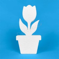 Polystyrene tulip in pot for craft decoration