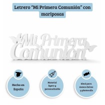 Scritta Prima Comunione farfalle polistirolo 75 cm