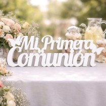Lettrage Ma Première Communion papillons 75 cm