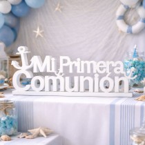 Letrero "Mi Primera Comunión" con anclas – Porexpán