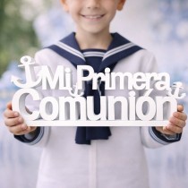 Lettrage "Mi Primera Comunión" avec ancres – Polystyrène