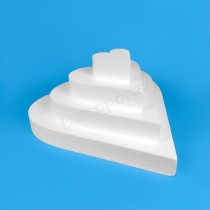Styropor-Tortenbasis herz 4 Etagen für Hochzeiten, romantische Sweet Tables und dekorative Dummy Cakes