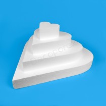 Polystyrene cake base heart 4 tiers for weddings, romantic dessert tables and decorative dummy cakes