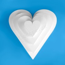 Polystyrene cake base kit – Heart, 4 tiers, for weddings and romant...