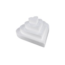 Polystyrene cake base heart 4 tiers for weddings, romantic dessert tables and decorative dummy cakes