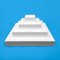 Base de gâteau en polystyrène carrée 4 étages pour vitrines modernes, pâtisserie décorative et événements professionnels