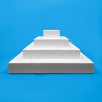 Base de gâteau en polystyrène carrée 4 étages pour vitrines modernes, pâtisserie décorative et événements professionnels