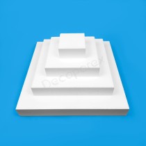 Base de gâteau en polystyrène carrée 4 étages pour vitrines modernes, pâtisserie décorative et événements professionnels