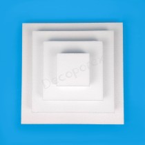 Polystyrene cake base square 4 tiers for modern shop windows, decorative baking and professional events