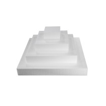 Polystyrene cake base square 4 tiers for modern shop windows, decorative baking and professional events